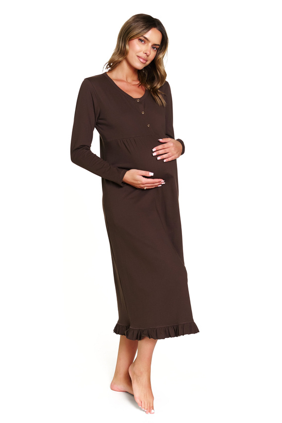 7318 Doctor Nap – Cămașă de noapte pentru maternitate și alăptare din bumbac | Producția poloneză - brownie