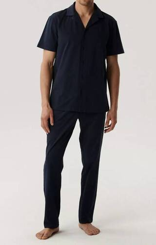 BNMP-002 Pijamale bărbați cu mâneci scurte, Atlantic - bleumarin