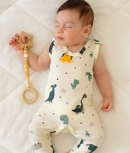 Salopete pentru bebelusi Mamatti SC15530 - dinozauri, bumbac