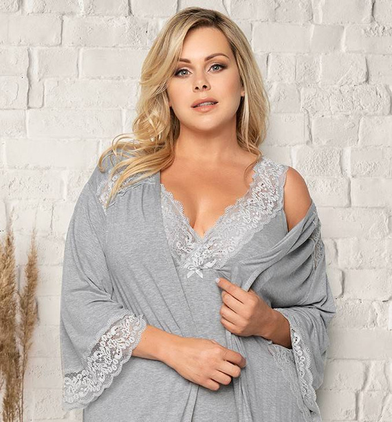 Halat Samaria Italian Fashion cu mânecă 3/4 - gri