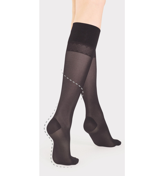 M 2103 Travel Firm Șosete până la genunchi 40 den Fiore - negru