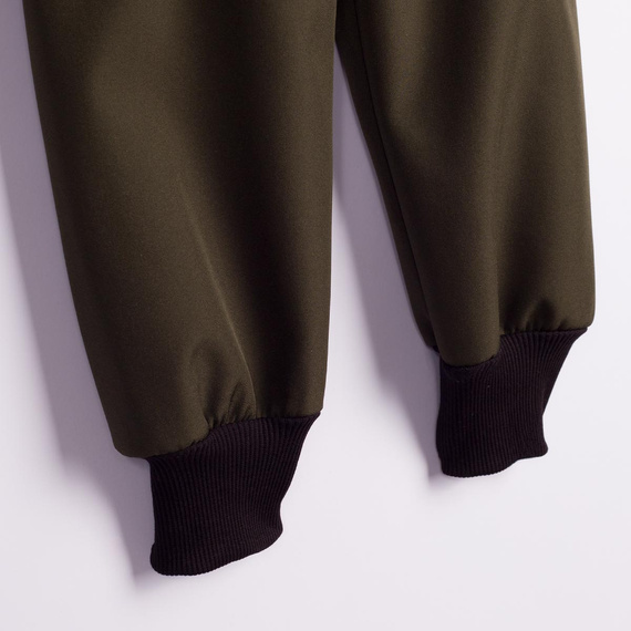 Nicol Pantaloni softshell copii 229052 polar talie înaltă cu manșete - khaki