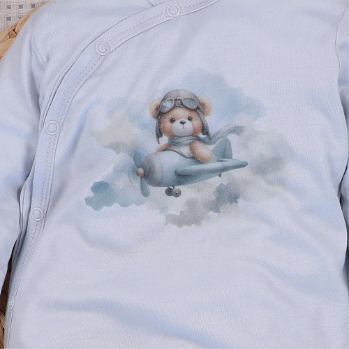 NINI BABY BEAR PILOT salopetă pentru bebeluși 100% bambus, produs în Polonia ABN-5749