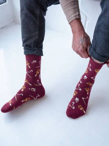 0125-105 Șosete bărbați Whisky și Trabuc Milena - visiniu